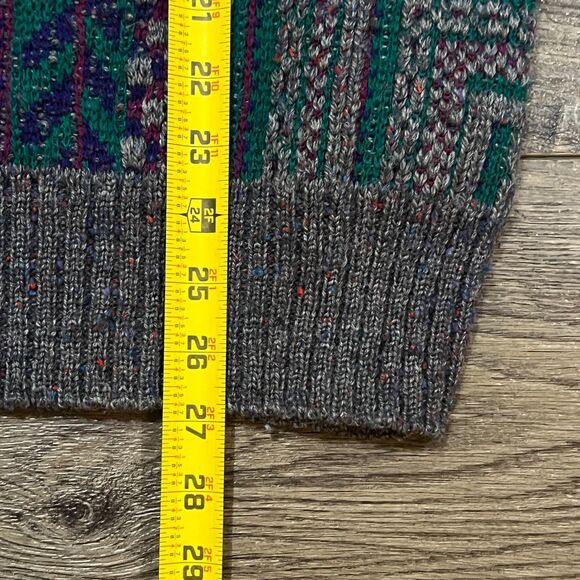 Vintage 80s Crossings Wool Knit Sweater Geometric Pattern USA Men’s M/L - Picture 7 of 7